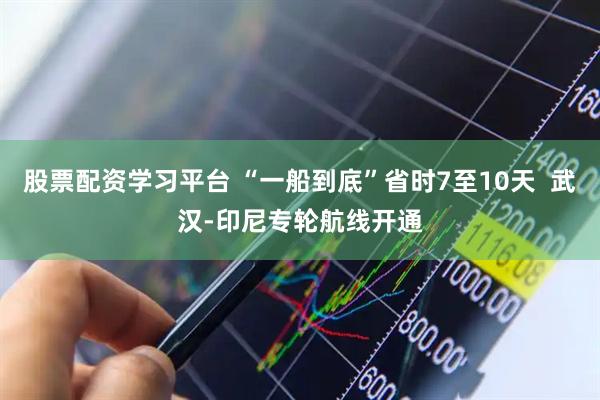 股票配资学习平台 “一船到底”省时7至10天  武汉-印尼专轮航线开通