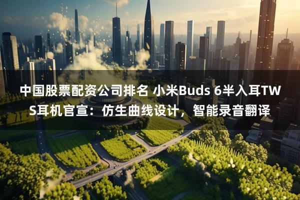 中国股票配资公司排名 小米Buds 6半入耳TWS耳机官宣：仿生曲线设计，智能录音翻译