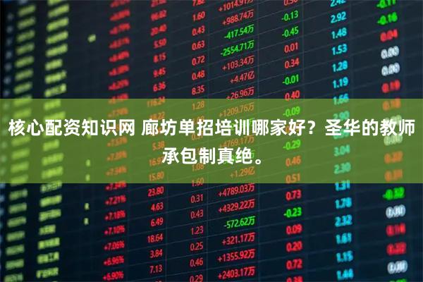 核心配资知识网 廊坊单招培训哪家好？圣华的教师承包制真绝。